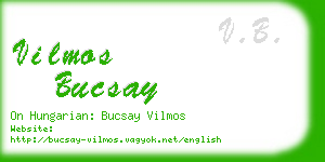 vilmos bucsay business card